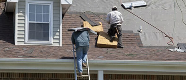 Residential Roof being worked on by StormForce Crew in Jacksonville, FL.