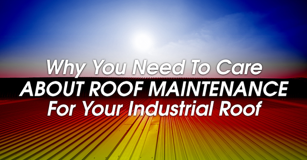 metal roof with caption "Why You Need To Care About Roof Maintenance For Your Industrial Roof"